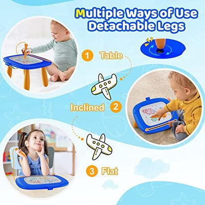 Kikidex Toddlers Toys Age 1-3, Magnetic Drawing Board, Doodle Board Pad Learning and Educational Toys for 1 2 3 Year Old Baby Kids Birthday Gift (Dark Blue) - color: Dark Blue