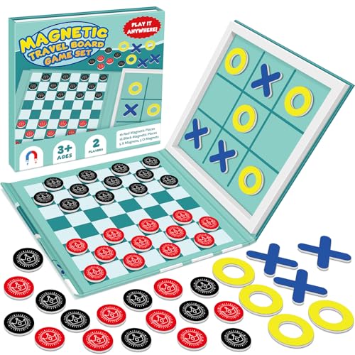 Torlam Magnetic Travel Games for Kids, Board Game Chess Party Camping Games Road Family Night Car Trip Games Activities for Kids and Adults