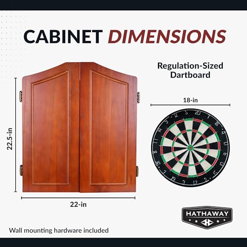 Centerpoint Bristle Dartboard and Solid Wood Cabinet - Dark Cherry Finish