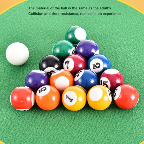 Billiards Game 51x31cm Portable Excellent Impact Resistance Large Space Pool Table 16 Billiard Balls 2 Sticks 1 Tripod Desktop Billiards for Parent Child Interaction Office