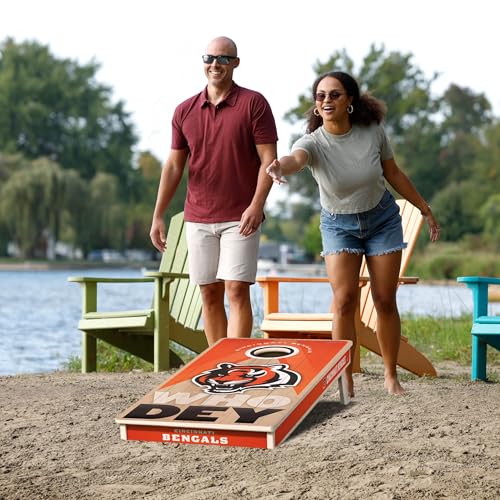 YouTheFan NFL 2' x 4' Slogan Series Professional Wood Cornhole Game - color: Cincinnati Bengals