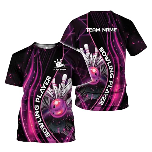 Rivelus Personalized Name Bowling Shirts for Men and Women 3D, Bowling Shirts for Team Bowling, Bowling Shirts Gift - color: Blm33
