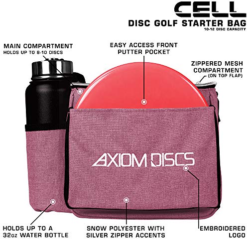 Axiom Discs Cell Disc Golf Starter Bag (Choose Your Favorite Color) - color: Heather Red