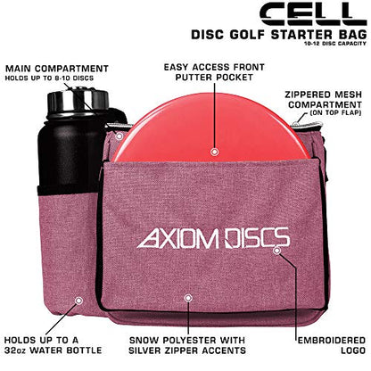 Axiom Discs Cell Disc Golf Starter Bag (Choose Your Favorite Color) - color: Heather Red