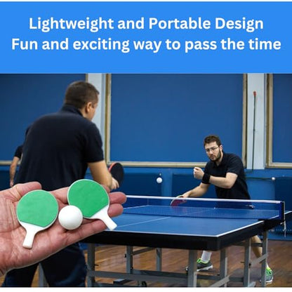 Mini Tabletop Ping Pong Set, Desktop Table Tennis Set with 2 Mini Tennis Rackets, 1 Net, 1 Ball, 2 Suction Cups, 2 Posts - Miniature Table Tennis Paddle Game, Portable Table Tennis Set for All Ages