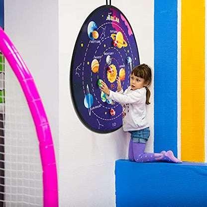 BooTaa 29" Large Dart Board for Kids, Kids Dart Board with Sticky Balls, Boys Toys, Indoor/Sport Outdoor Fun Party Play Game Toys, Birthday Gifts for 3 4 5 6 7 8 9 10 11 12 Year Old Boys Girls - style: Outer Space