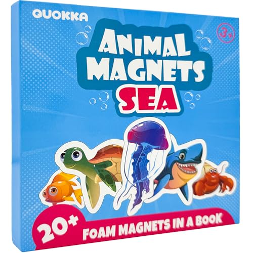 Quokka Travel Magnetic Puzzles for Toddlers 1-3 – 20+Pcs Sea Game with Playbook – Fun Travel Game Toy for Kids Ages 3-5 – Strong Magnets for Car Activities – Fun Toddler Puzzle Ages 2-4 - color: 02. Sea