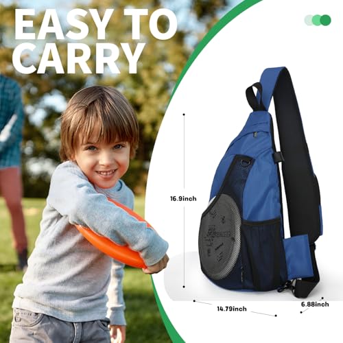 MOYAQI Disc Golf Bag with Retriever Holder and Storage Pockets, Disc Golf Backpack with 8-10 Disc Capacity, Padded Adjustable Strap and Back Panel, Lightweight and Durable - color: Royal blue