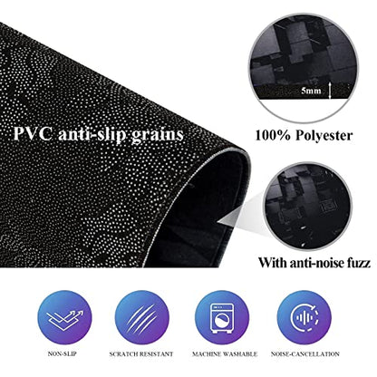 Office Chair Mat Gaming Chair Mat for Hardwood Floor Noise Cancelling Gaming Chair Mat Office Chair Octagon Carpeted Mat (Black-2)