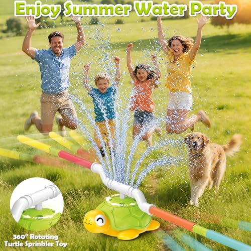 Sprinkler for Kids Water Toys: Airyard 3-in-1 Turtle Sprinkler Toys 360° Rotating Spray with Snail Plash Ring Toss Game for Backyard Outdoor Summer Toys Water Game Toys for Boys Girls Kids Ages 3-8