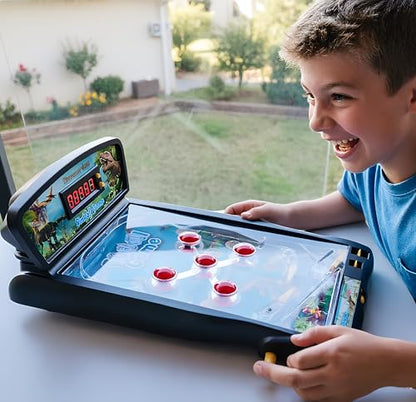 Dinosaur Pinball Machine, Tabletop Arcade, LED Scoreboard, 8+ | Dinos Pinball Game for Kids & Adults, 16.5" Compact Size, Lights & Sound Effects, Family Fun, Birthday Gift
