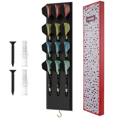 CyeeLife Darts Holder Wall Mounted Displays 12 Steel and Soft Tip Dart,Darts Caddy for wall with Metal Hook,Dart Accessory
