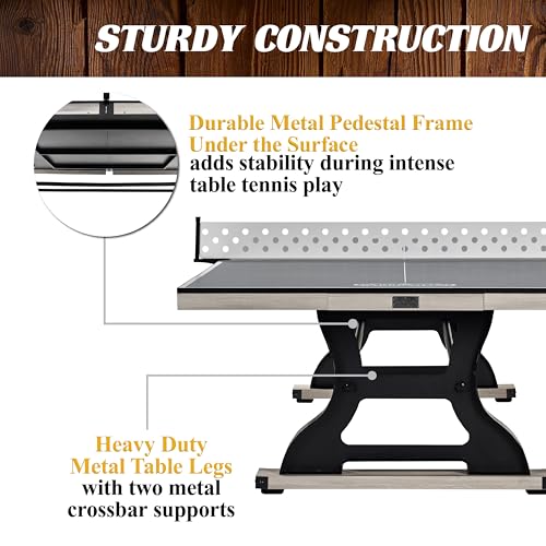 Barrington Table Tennis Multiple Style Ping Pong Tables with Metal Nets, Perfect for Family Game Rooms - style: 9 Ft. Coventry (w/Storage Drawer)