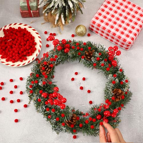 SEPGLITTER 1000 Pcs Mini Christmas Red Pom Poms Puff Balls for Crafts | 1cm Mini Size, Red Puff Balls, DIY Crafts Making, Handmade Projects, Halloween Valentines Party Supplies Decorations - style: Red Style