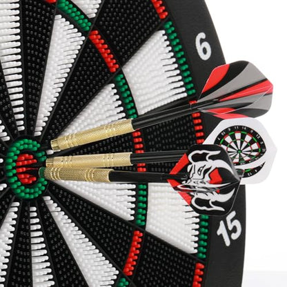 Soulchen 153 Pcs Dartboard Sets -1 Soft Tip Dartboard 12 Soft Tip Darts 100 Extra Dart Tips 18 Tails 2 Flight Protectors 20 Rubber Rings for Birthday Gifts Indoor Game Party Games