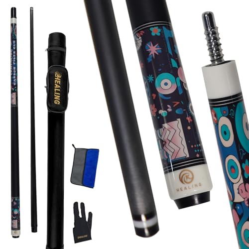 58" 19-20oz 2-Piece Carbon Pool Cue Stick 11.8mm Tip Billiard Carbon Fiber Clue, Billiard Supplies 1/2 Joint Handmade Straight Fit Ball/Black Eight, Nine Balls 19-20oz (Play Cue) - color: Black-3