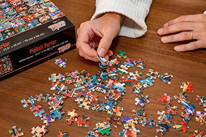 Pinball Parlor Retro Arcade Puzzle for Adults and Kids | 1000 Piece Jigsaw Puzzle Toy | Interactive Brain Teaser for Family Game Night | 28 x 20 Inches