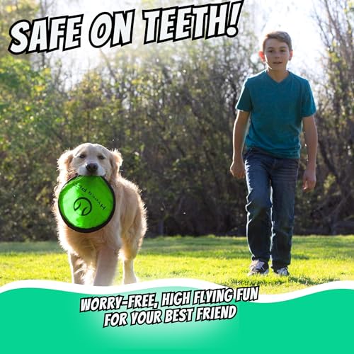 Hyper Pet Flippy Flopper Dog Interactive Dog Toys [Flying Disc Fetch Toy Floats in Water & Safe on Teeth] (Colors Will Vary), Multicolor, 9" - size: Pack of 1