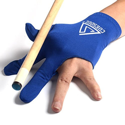 CUESOUL 10pcs/Set 3 Finger Billiards Gloves Pool Cue Gloves - color: Blue