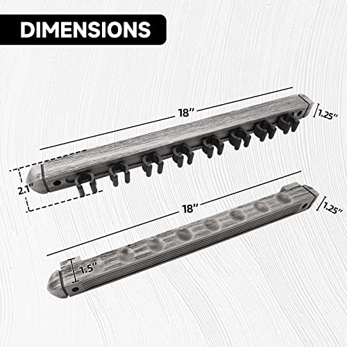 GSE Games & Sports Expert 2-Piece 6/8/12 Billiard Pool Cue Rack Wall Mounted Holders, Billiard Cue Sticks Wall Rack Set - style: 8 Cue - Brushed Grey