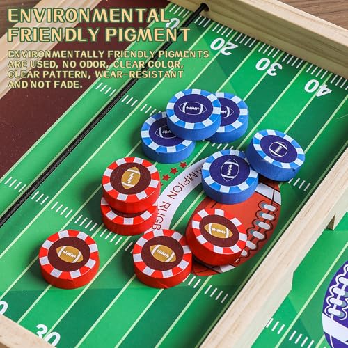 AIUAZA Football Fast Classic Ring Shooting Game Family Game Night with Friends Party Wooden Air Hockey Board Game for Adults Kids Tests Your Speed and Accuracy, 2 Players