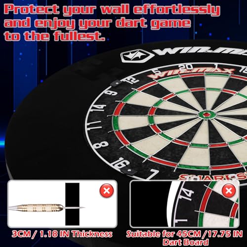 WIN.MAX Dart Board - Bristle Steel Tip Dartboard for Adults Bristle Steel Tip Dart Board Set with 12 Darts Metal - style: Dart Board with Surrond Backboard