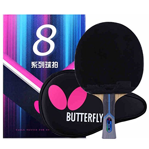 Butterfly 802 FL Shakehand Table Tennis Racket | China Series | Powerful Arylate/Carbon Blade and Rubber Combination with Racket Case | Recommended for Intermediate Level Players (B802FL)