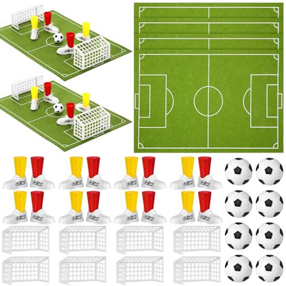 Simgoing 4 Set Soccer Football Centerpieces Table Decor Sports Party Decorations Pitch on The Table Game with 4 Flick Games Set Office Sports Party Favors(Soccer) - style: Soccer