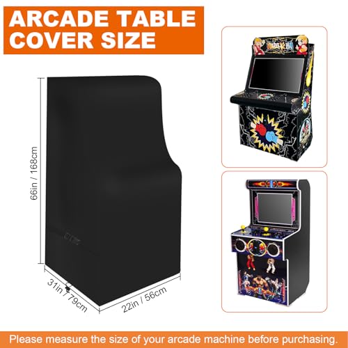 Arcade Machine Cover,Heavy Duty Waterproof 600D Oxford Outdoor Protection Covers for Electronic Game Machine and Full Size Video Game , Black (Black, 31*22*66in) - size: 31*22*66in