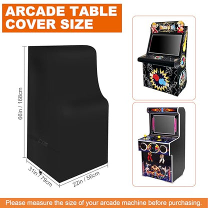 Arcade Machine Cover,Heavy Duty Waterproof 600D Oxford Outdoor Protection Covers for Electronic Game Machine and Full Size Video Game , Black (Black, 31*22*66in) - size: 31*22*66in