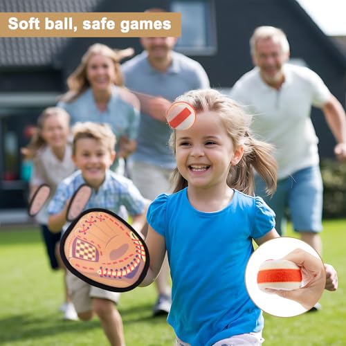 Toss and Catch Ball Game Outdoor Games for Kids Toys Baseball Games Beach Toys Baseball Training Paddle Ball Yard Pool Games Outside Toys for 3 4 5 6 7 8 Year Old Easter Gifts for Kids