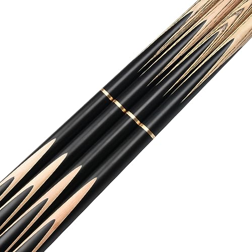 57" 3/4 Jointed Billiard/Pool/Snooker Cue Set 5 Face-Spliced Ash Shaft with A Leather Cue Case - color: Ebony Maple Butts
