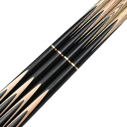 57" 3/4 Jointed Billiard/Pool/Snooker Cue Set 5 Face-Spliced Ash Shaft with A Leather Cue Case - color: Ebony Maple Butts