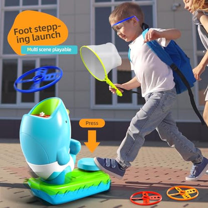 WATUDOU 24 PCS Flying Disc Launcher Outdoor Indoor Game Toys Gifts for 3 4 5 6 Year Old Kids, Outdoor Outside Game Toys for Kids Boys Ages 3-5 4-8, Ideal 3 4 5 6 Year Old Boys Birthday Gifts - style: 29 PCS