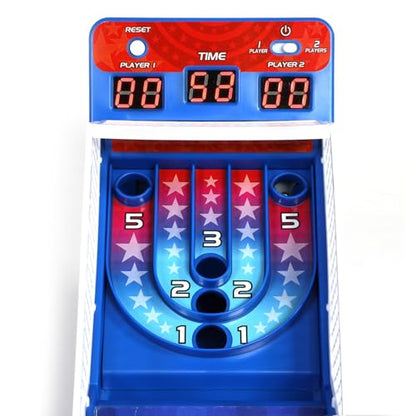 Merchant Ambassador Retro Arcade Electronic: Alley-Ball - Tabletop Game, 3' Track, Scoreboard & Sound Effects, 1-2 Players, Ages 6+
