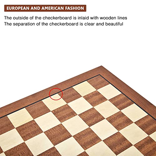 AMEROUS 15'' x 15'' Wooden Chess Board No Pieces, Professional Tournament Chessboard Only with Gift Package - Chess Rules, Portable Chess Board for Beginners, Kids, Adults