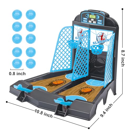Table Top Games, Glow in The Dark Mini Basketball Game - Desktop Games for Kids，Desk Toys for Office for Adults - Basketball Gifts for Boys 3 4 5 6 7 8 9 10 11 12
