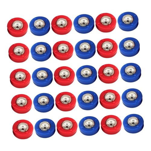 STOBAZA 30pcs Mini Shuffleboard Pucks Replacement Steel Plastic Rollers Lightweight Portable Tabletop Sliding Game Accessories for Family Gatherings and Party Fun