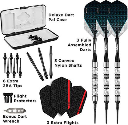 Viper Diamond 90% Tungsten Soft Tip Darts with Storage/Travel Case, Black Rings, 18 Grams