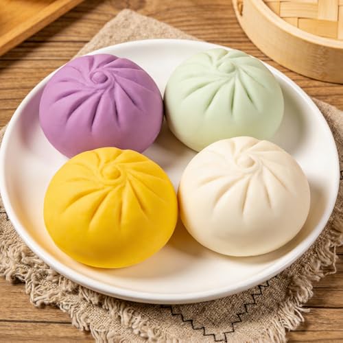 Colorful Dumpling Stress Balls Fidget Toys for Adults & Teens, Mystery Soft Dumpling Squeeze Toy Box, Sensory Stress Relief Squeeze Toys (Pink) - color: Pink