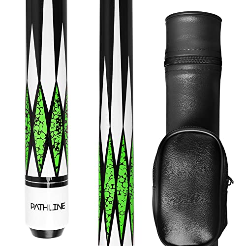PLN Pool Cue Kit - 58 inch Canadian Maple Billiard Pool Stick and Hard Case - color: Green, size: 20oz