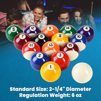 Pool Balls Billiard Set – 2-1/4" Regulation Size, 6 oz Professional Weight, AAA Grade Pure Resin, Pool Table Balls for Tournament, Bar, Game Room & Gifts - style: Classic