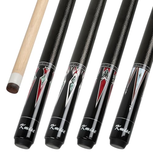 Kmise Pool Stick Set of 4, 58" Canadian Maple Pool Cue Sticks for Adults, 18 19 20 21oz Professional Billiards Pool Cue for Bar House Pool Table Sports - color: 4 Sets (New)