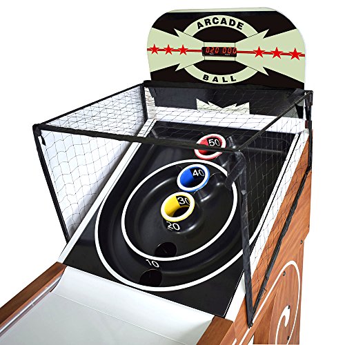 Hathaway Boardwalk 8-ft Arcade Ball Table for Family Game Rooms with LED Track Lighting, Scratch-Resistant Playfield