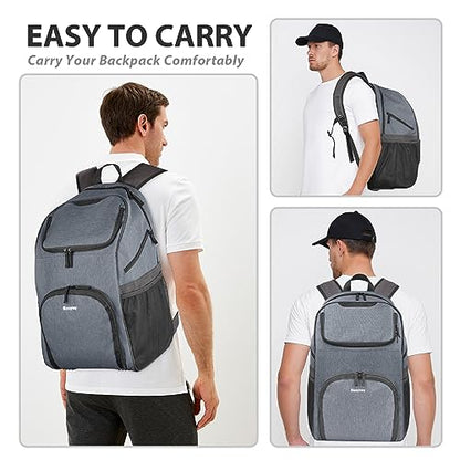 Bosynoy Bowling Backpack, Bowling Ball Bag Totes for Single Ball with Shoe Compartment & Foam Padded, Fits Shoes Up to US Mens Size 16, Grey - color: Gray