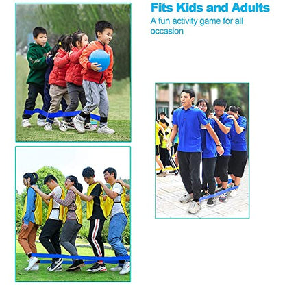 5 Legged Race Bands, Field Day Games for Adults and Kids, Giant Games for Yard, Lawn, Camping, Beach (Red+Yellow) - color: Red+yellow
