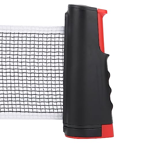 Precise Table Tennis Net Retractable Training Set for Portable Telescopic Grid for Adults and Kids, Plastic, 66.9x5.5 in, 1 Pc - color: Black Red