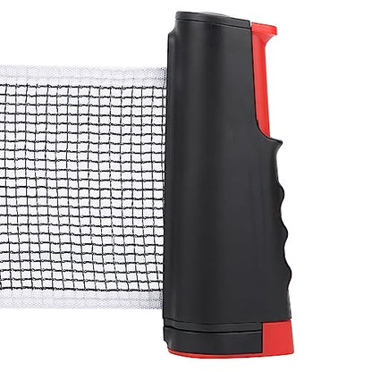Precise Table Tennis Net Retractable Training Set for Portable Telescopic Grid for Adults and Kids, Plastic, 66.9x5.5 in, 1 Pc - color: Black Red