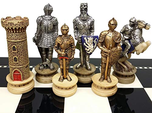 32 Piece Themed Set of Chess Men Pieces - NO Board (Armored Knights)