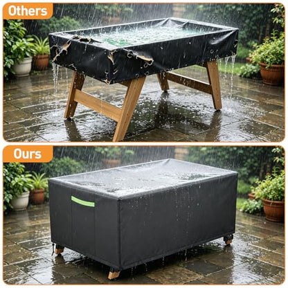 Foosball Table Cover, Heavy Duty 420D Soccer Table Cover, All-Weather Waterproof Outdoor Protection with 4 Windproof Buckles & Reflective Strip, 63"x45"x35"